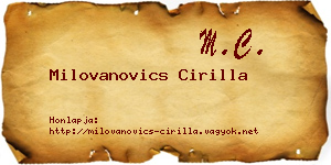Milovanovics Cirilla névjegykártya